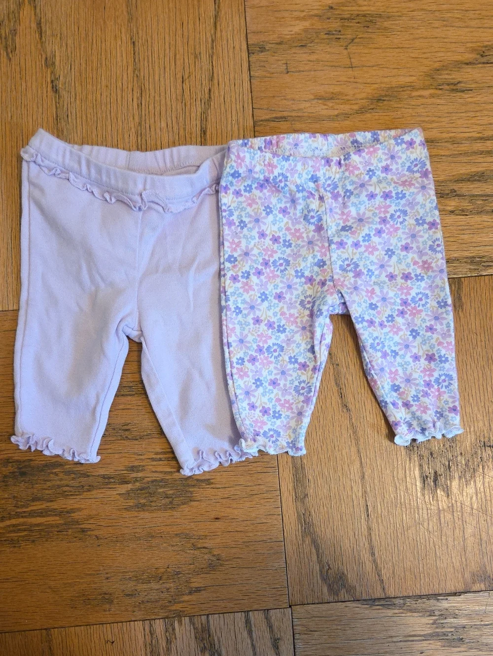 Carter's Lavender Solid + Floral Baby Legging Set - 2 Pack